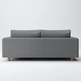 洗いざらしの綿帆布ソファ本体・２．５シーター・フェザーポケットコイルカバーグレー