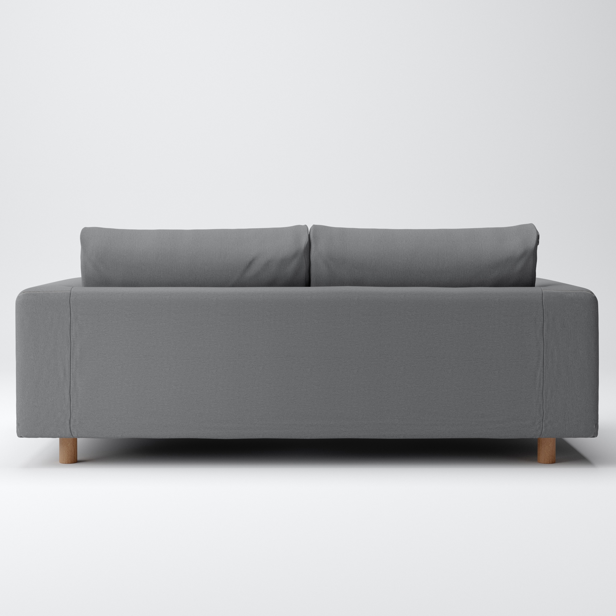 洗いざらしの綿帆布ソファ本体・２．５シーター・フェザーポケットコイルカバーグレー