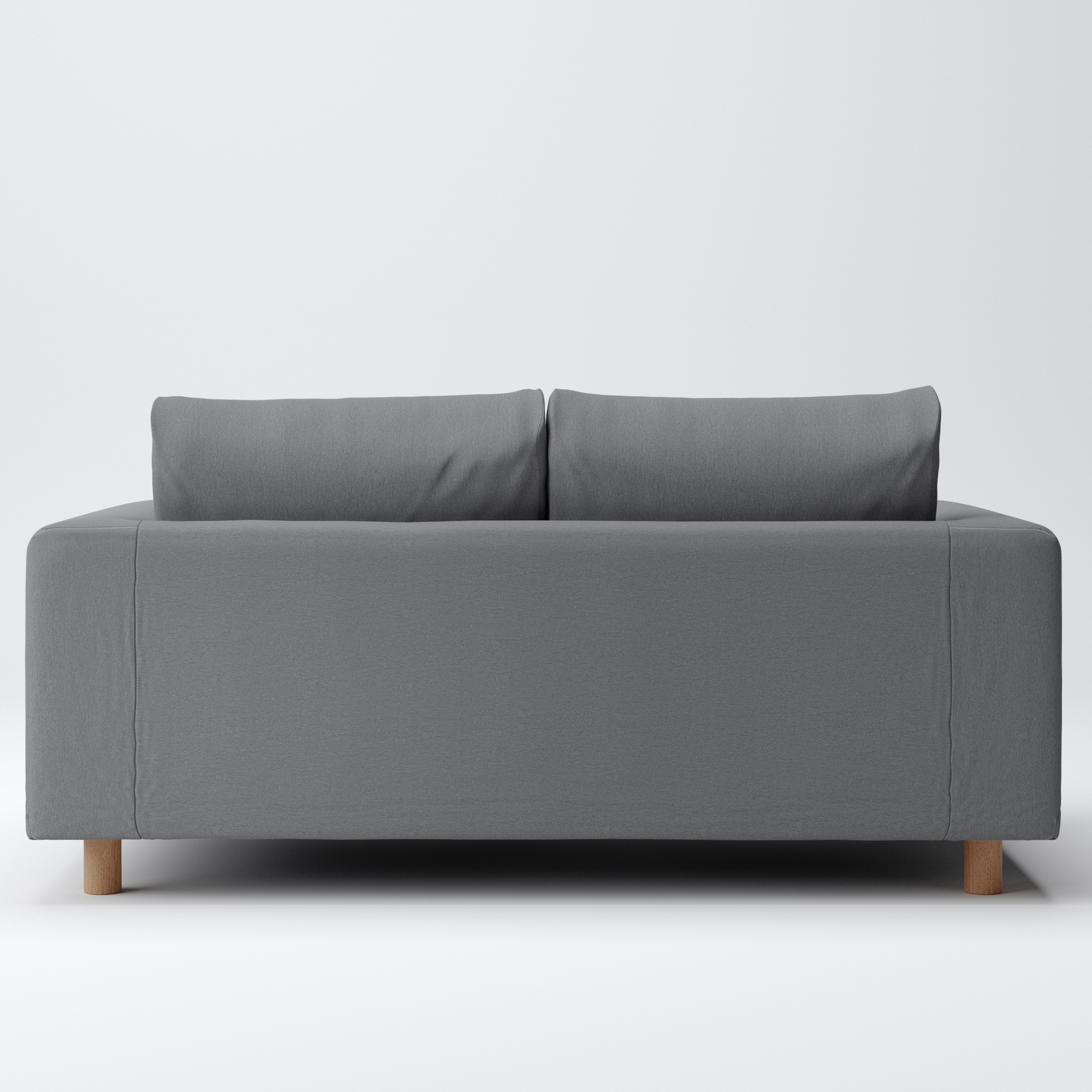 洗いざらしの綿帆布ソファ本体・２シーター・フェザー・ポケットコイル用カバーグレー