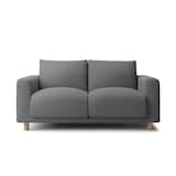 洗いざらしの綿帆布ソファ本体・２シーター・フェザー・ポケットコイル用カバーグレー