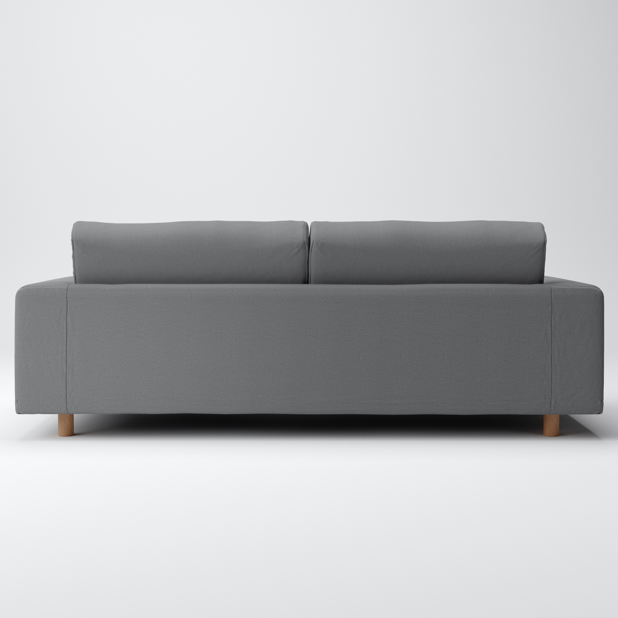 洗いざらしの綿帆布ソファ本体・３シーター・ウレタン・ポケットコイル用カバーグレー