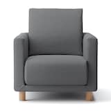 洗いざらしの綿帆布ソファ本体・１シーター・ウレタン・ポケットコイル用カバーグレー