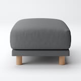 洗いざらしの綿帆布ソファ本体・オットマン・ウレタン・ポケットコイル用カバーグレー