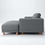 洗いざらしの綿帆布ソファ本体３Ｓフェザーポケットコイルカウチタイプ左カバーグレー