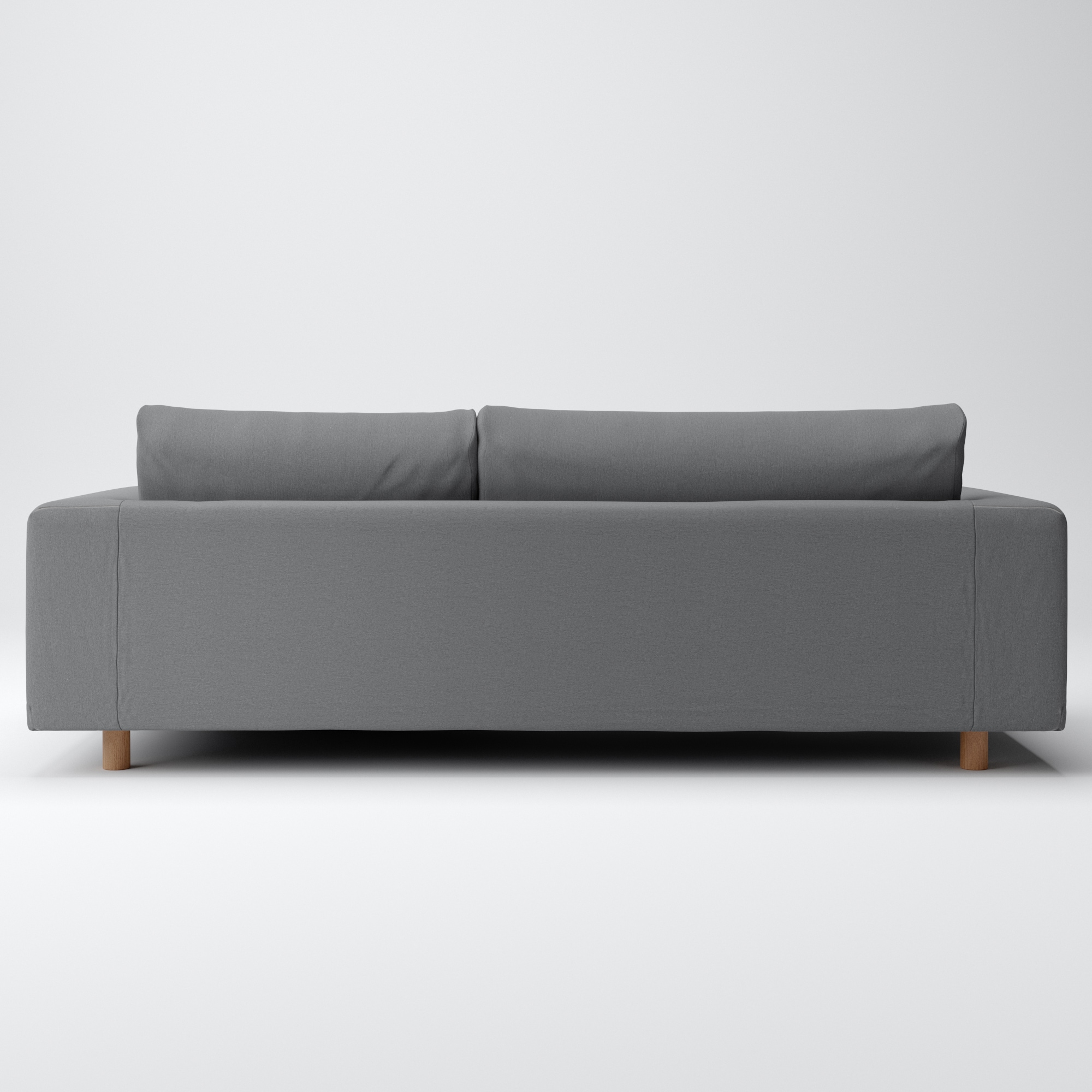 洗いざらしの綿帆布ソファ本体３Ｓフェザーポケットコイルカウチタイプ左カバーグレー