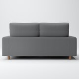 洗いざらしの綿帆布ソファ本体２．５Ｓフェザーポケットコイルハイバックカバーグレー