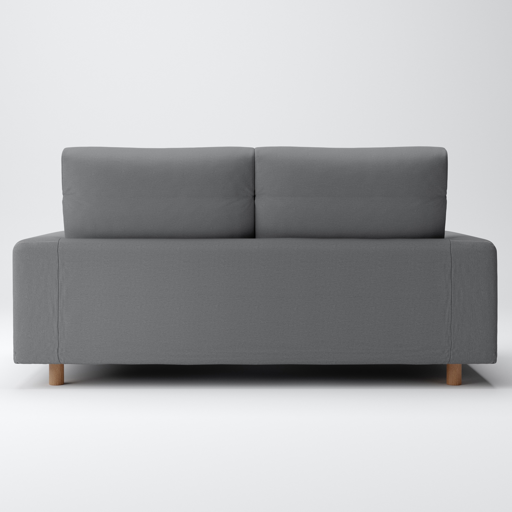 洗いざらしの綿帆布ソファ本体２．５Ｓフェザーポケットコイルハイバックカバーグレー