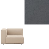 洗いざらしの綿帆布ユニットソファアーム付・大・幅９８ｃｍ用カバー／グレー