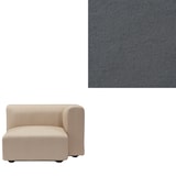 洗いざらしの綿帆布ユニットソファ・ハーフアーム・大（左）用カバー／グレー