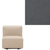 洗いざらしの綿帆布ユニットソファアームレス・小用カバー／グレー