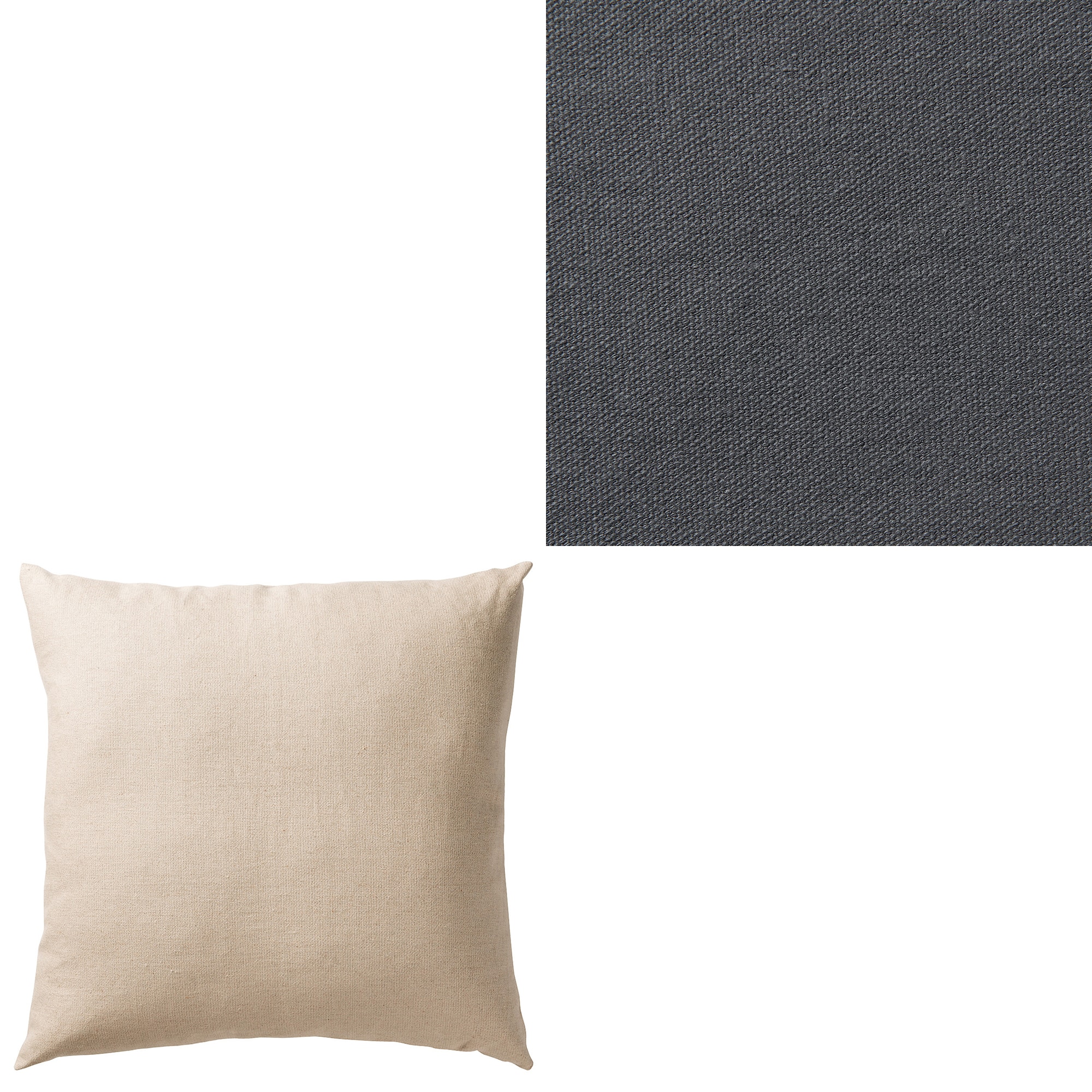 洗いざらしの綿帆布ユニットソファ・羽根クッション用カバー／グレー