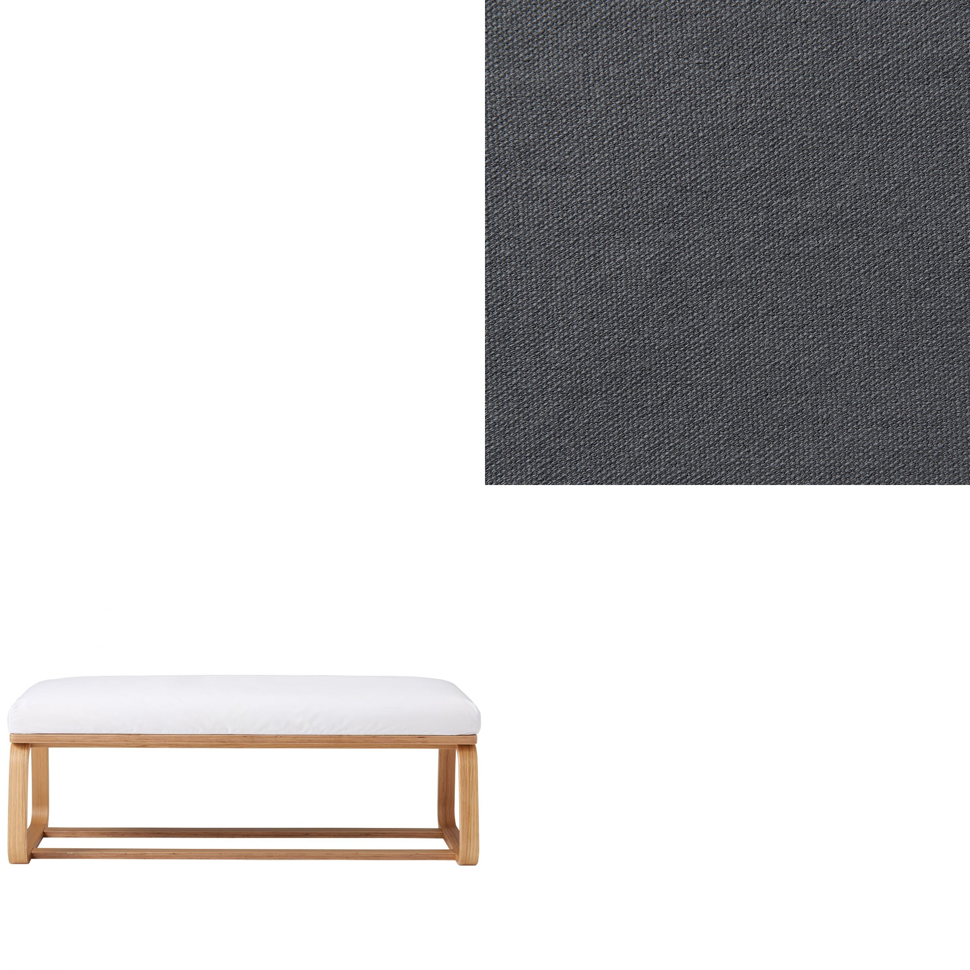 洗いざらしの綿帆布リビングでもダイニングでもつかえるベンチ・１用カバー／グレー