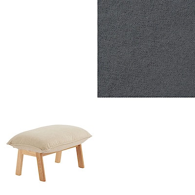 洗いざらしの綿帆布ハイバックリクライニングソファ・オットマン用カバー／グレー