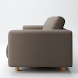 洗いざらしの綿帆布ソファ本体・３シーター・フェザーポケットコイル用カバーブラウン