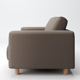 洗いざらしの綿帆布ソファ本体・２シーター・フェザーポケットコイル用カバーブラウン