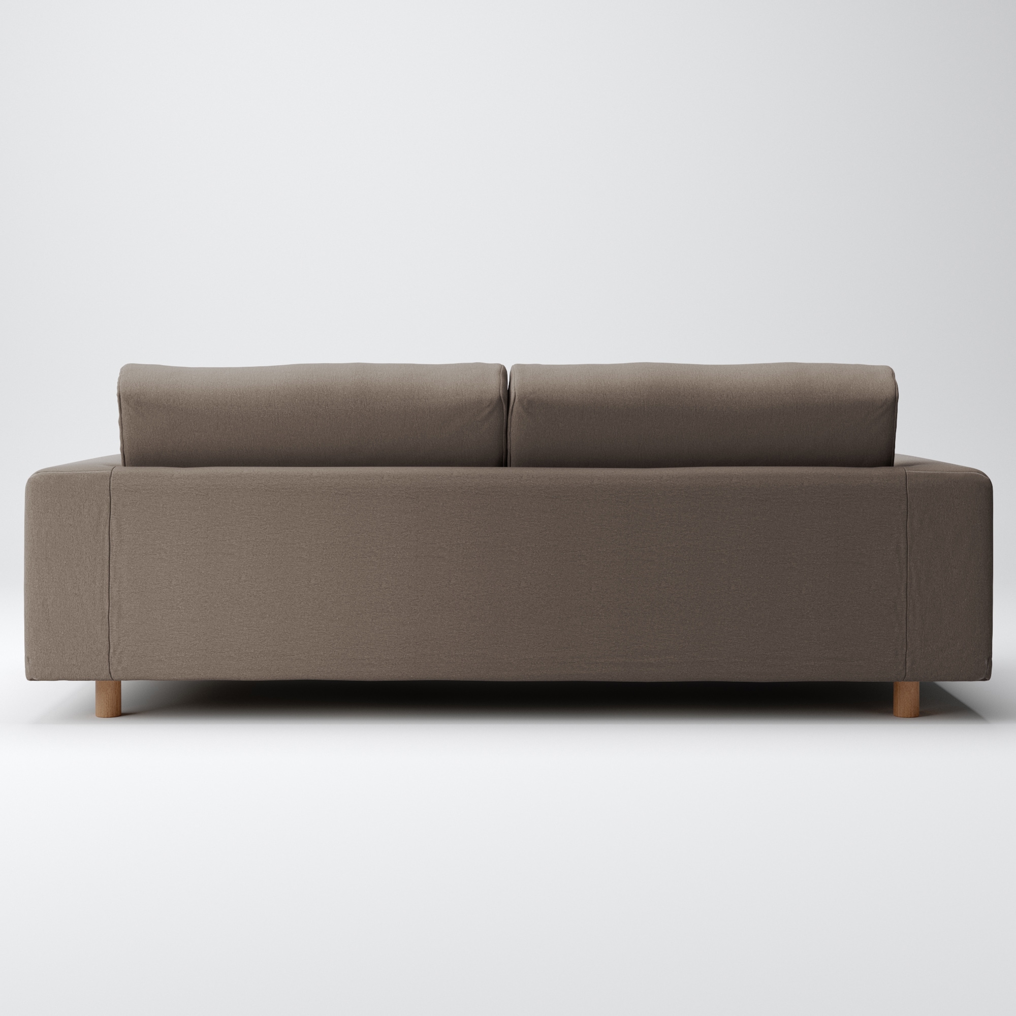 洗いざらしの綿帆布ソファ本体・３シーター・ウレタンポケットコイル用カバーブラウン