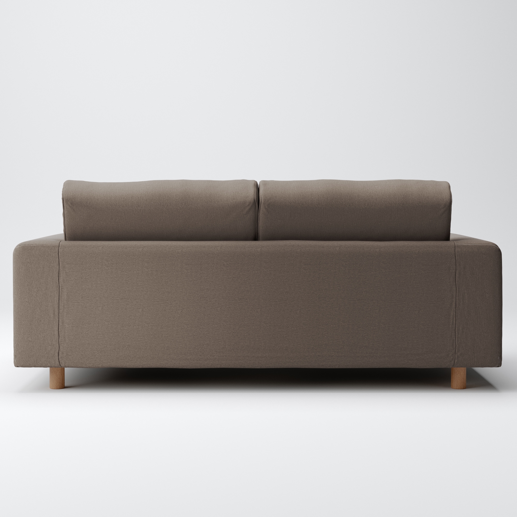 洗いざらしの綿帆布ソファ本体２．５シーターウレタンポケットコイル用カバーブラウン