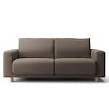 洗いざらしの綿帆布ソファ本体２．５シーターウレタンポケットコイル用カバーブラウン