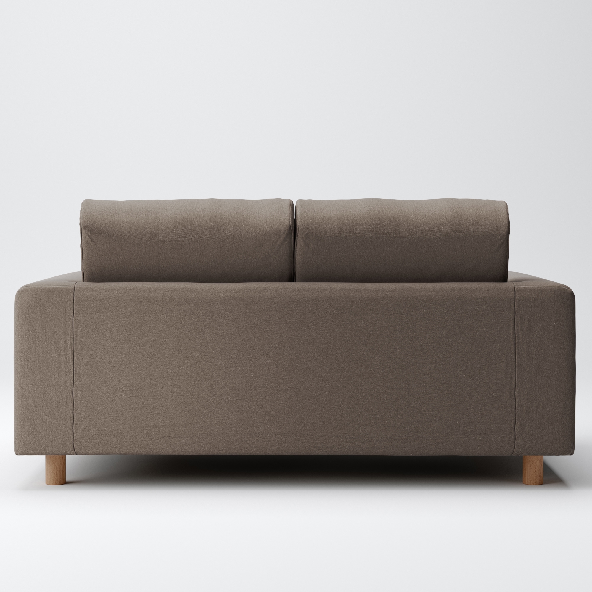 洗いざらしの綿帆布ソファ本体・２シーター・ウレタンポケットコイル用カバーブラウン