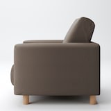 洗いざらしの綿帆布ソファ本体・１シーター・ウレタンポケットコイル用カバーブラウン