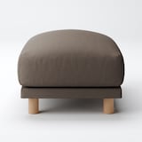 洗いざらしの綿帆布ソファ本体・オットマン・フェザーポケットコイル用カバーブラウン