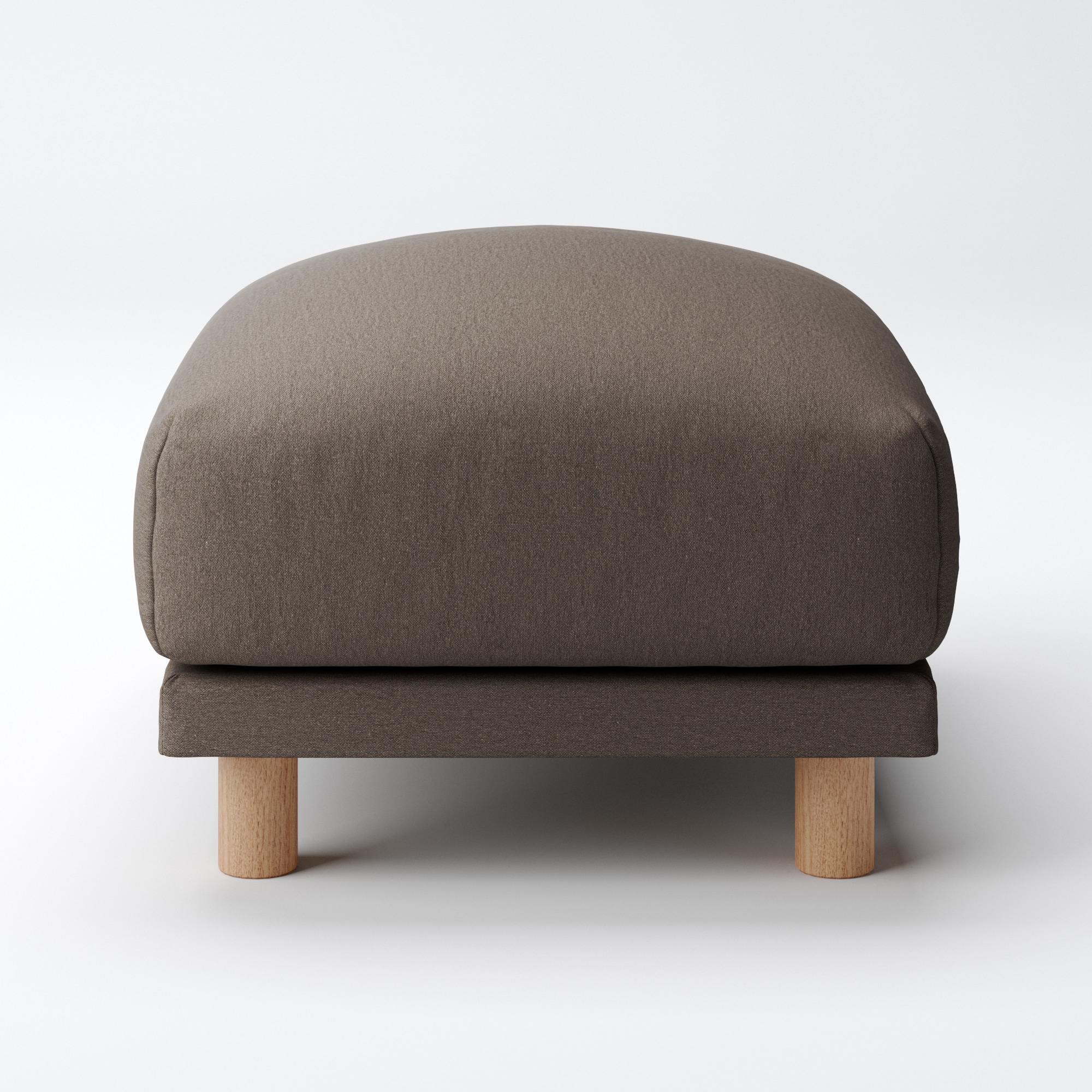 洗いざらしの綿帆布ソファ本体・オットマン・フェザーポケットコイル用カバーブラウン