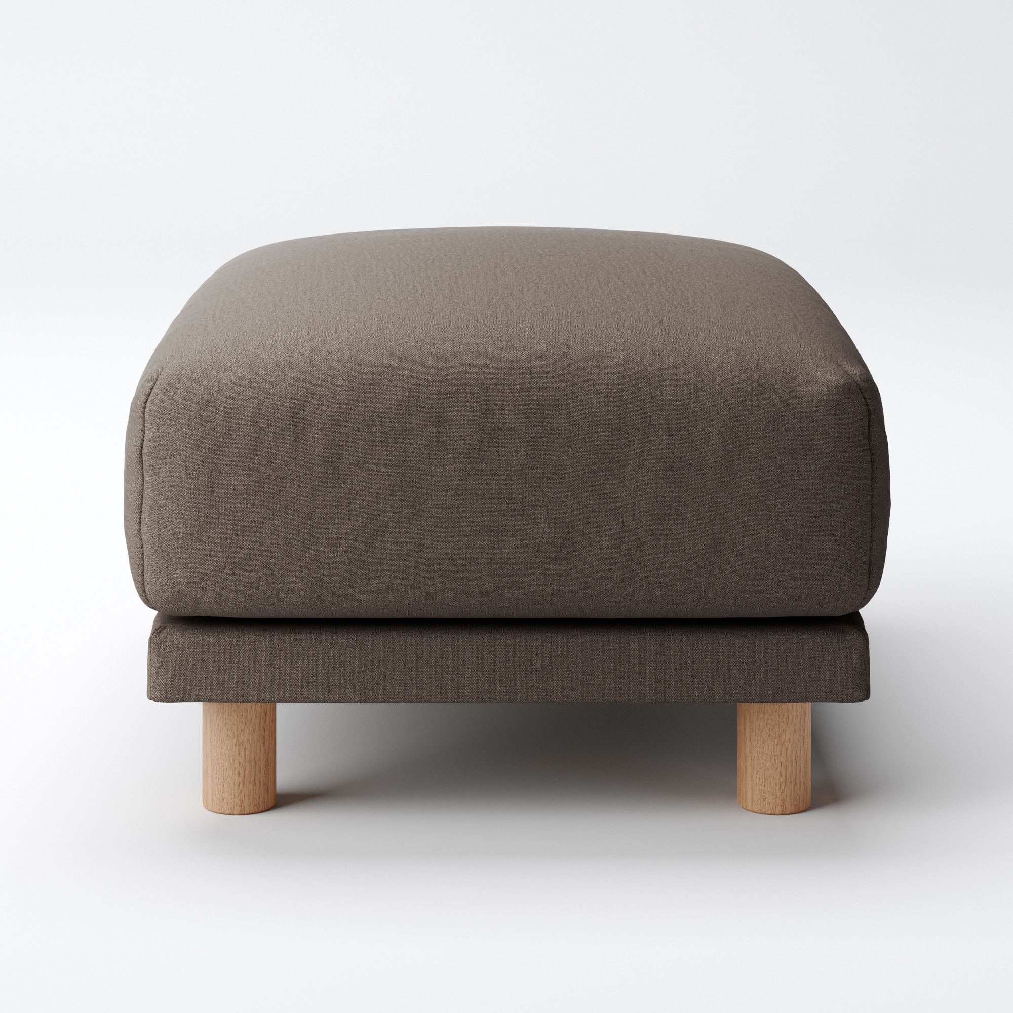 洗いざらしの綿帆布ソファ本体・オットマン・ウレタンポケットコイル用カバーブラウン