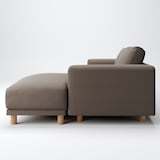 洗いざらしの綿帆布ソファ本体３Ｓフェザーポケットコイルカウチ左用カバー／ブラウン