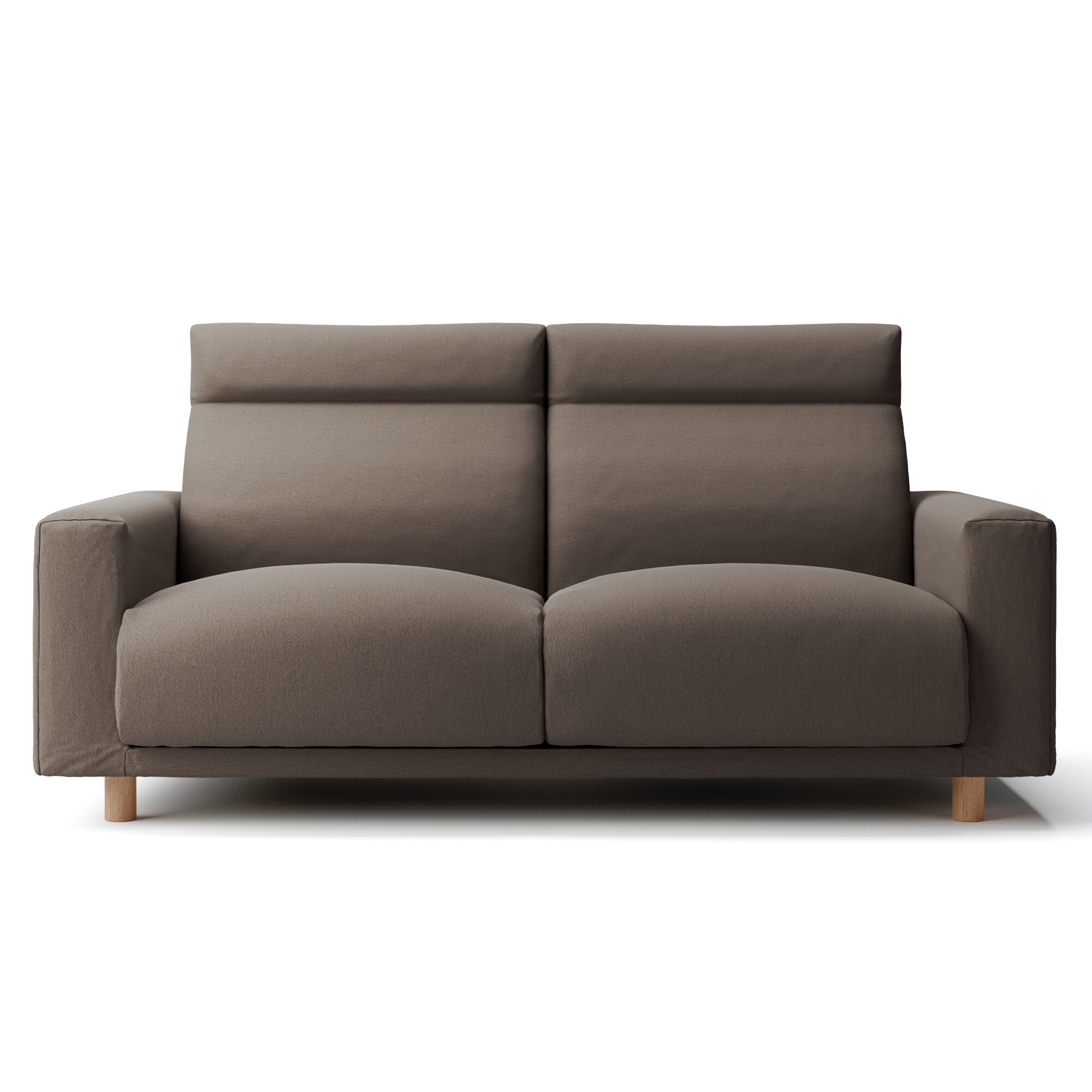 洗いざらしの綿帆布ソファ本体２．５Ｓフェザーポケットコイルハイバック用カバーＢＲ