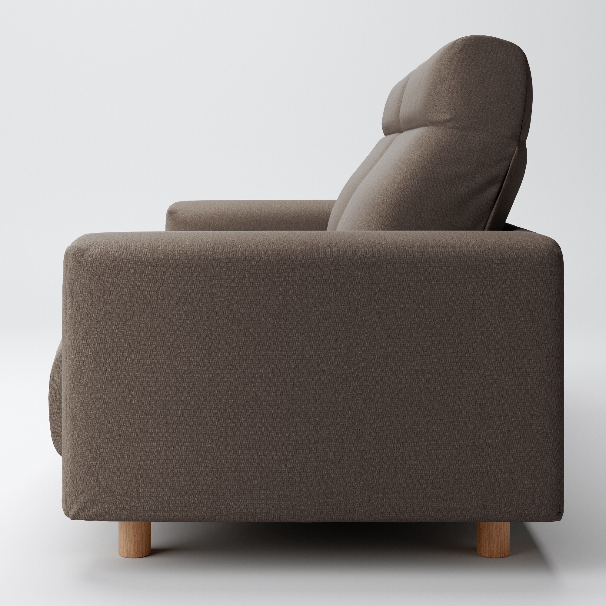 洗いざらしの綿帆布ソファ本体２．５Ｓフェザーポケットコイルハイバック用カバーＢＲ