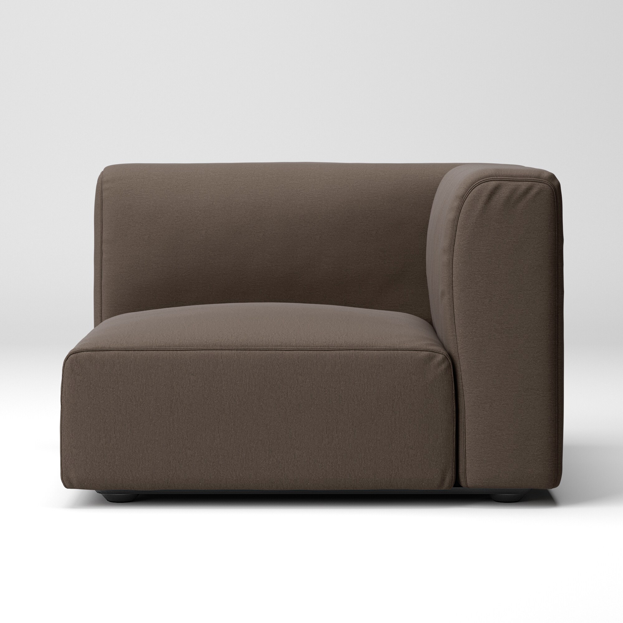 洗いざらしの綿帆布ユニットソファアーム付・大・幅９８ｃｍ用カバー／ブラウン