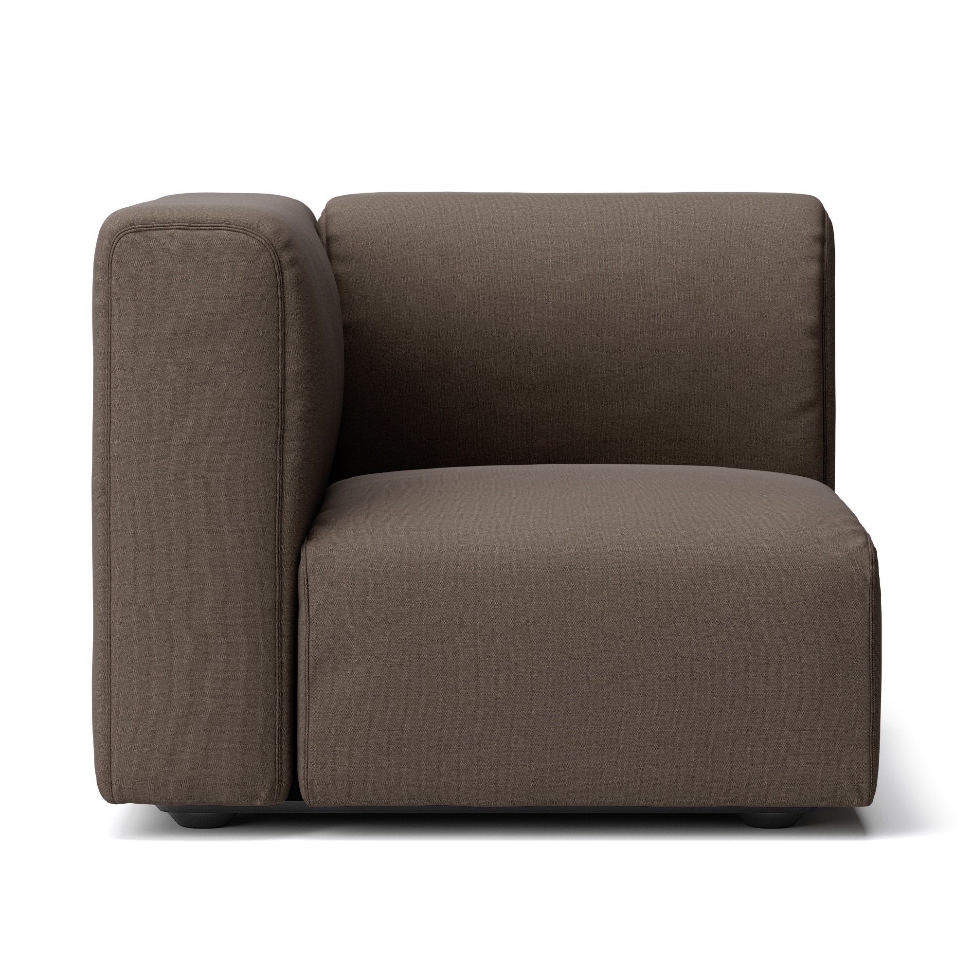 洗いざらしの綿帆布ユニットソファアーム付・小用カバー／ブラウン