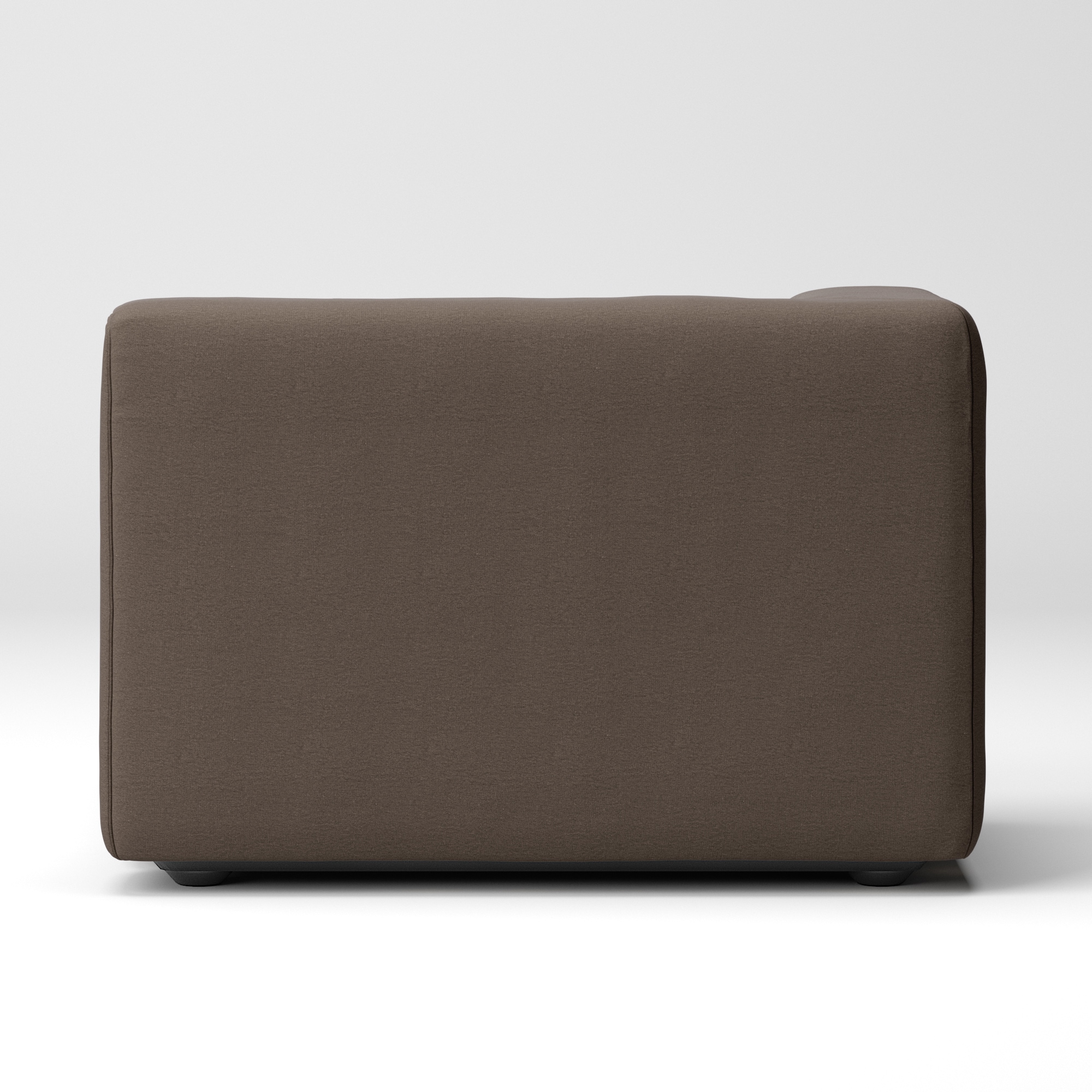 洗いざらしの綿帆布ユニットソファ・ハーフアーム・大（右）用カバー／ブラウン