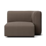 洗いざらしの綿帆布ユニットソファ・ハーフアーム・大（左）用カバー／ブラウン