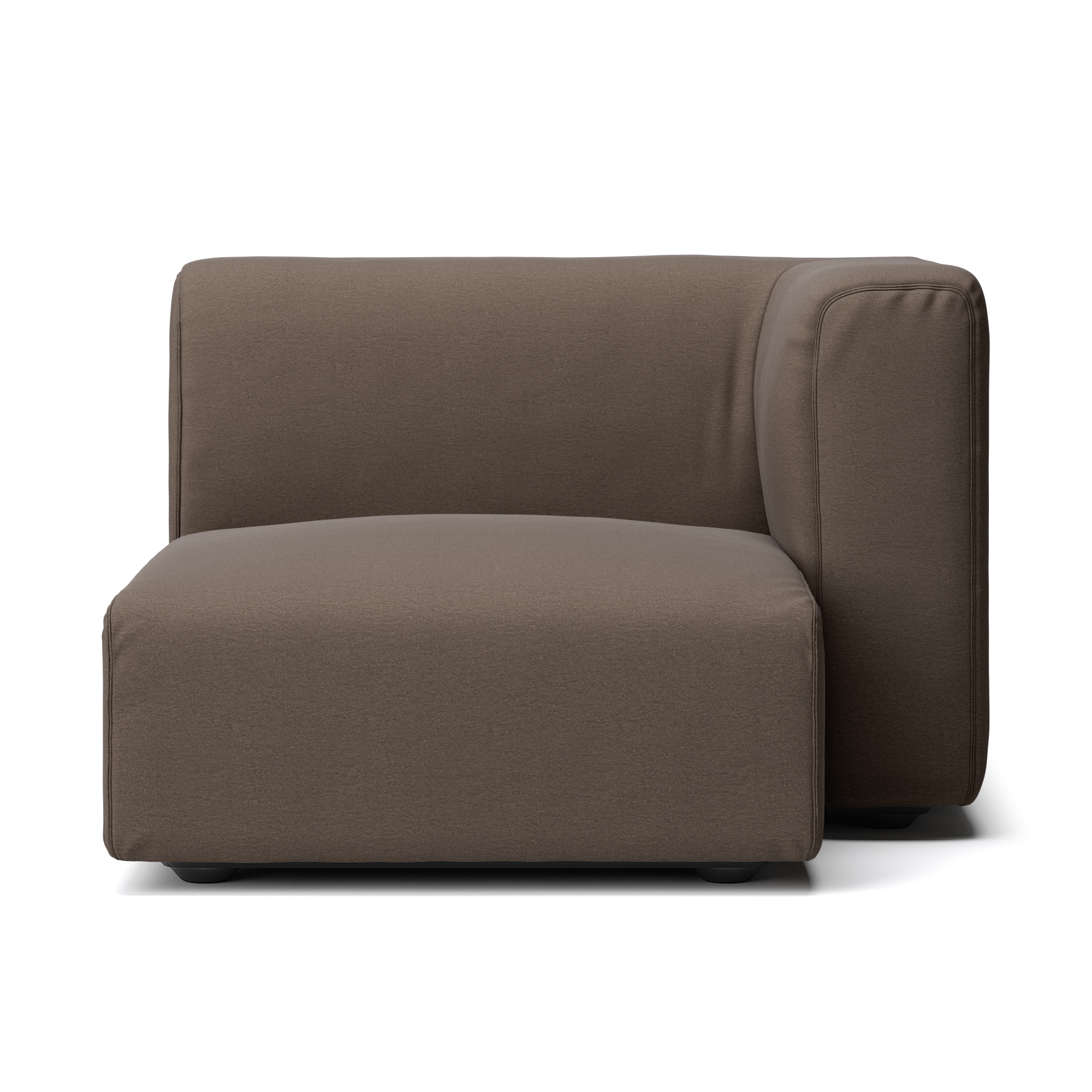 洗いざらしの綿帆布ユニットソファ・ハーフアーム・大（左）用カバー／ブラウン