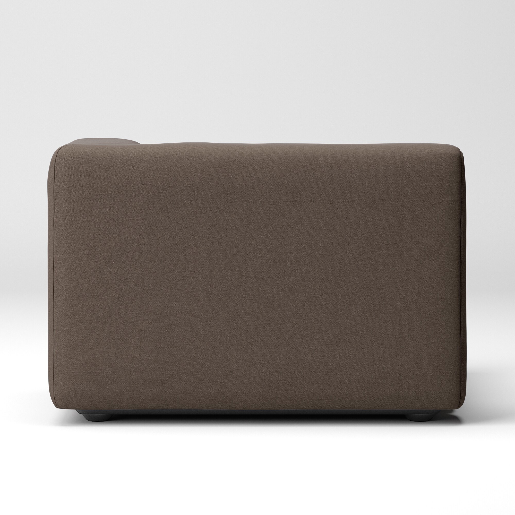 洗いざらしの綿帆布ユニットソファ・ハーフアーム・大（左）用カバー／ブラウン