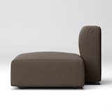 洗いざらしの綿帆布ユニットソファ・ハーフバックレスト・大用カバー／ブラウン