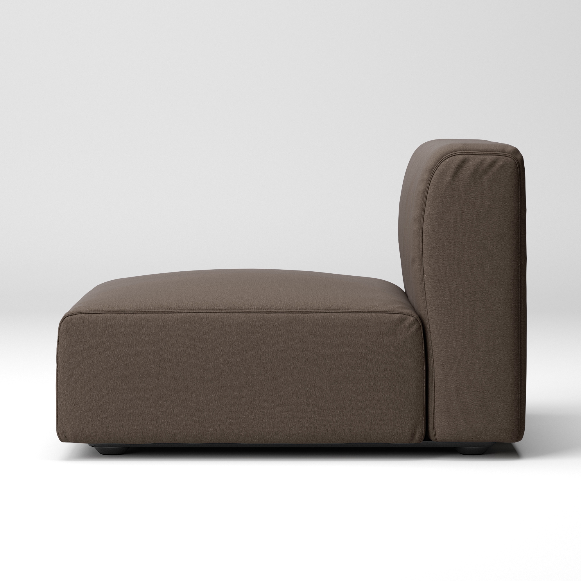 洗いざらしの綿帆布ユニットソファアームレス・大・幅７７ｃｍ用カバー／ブラウン