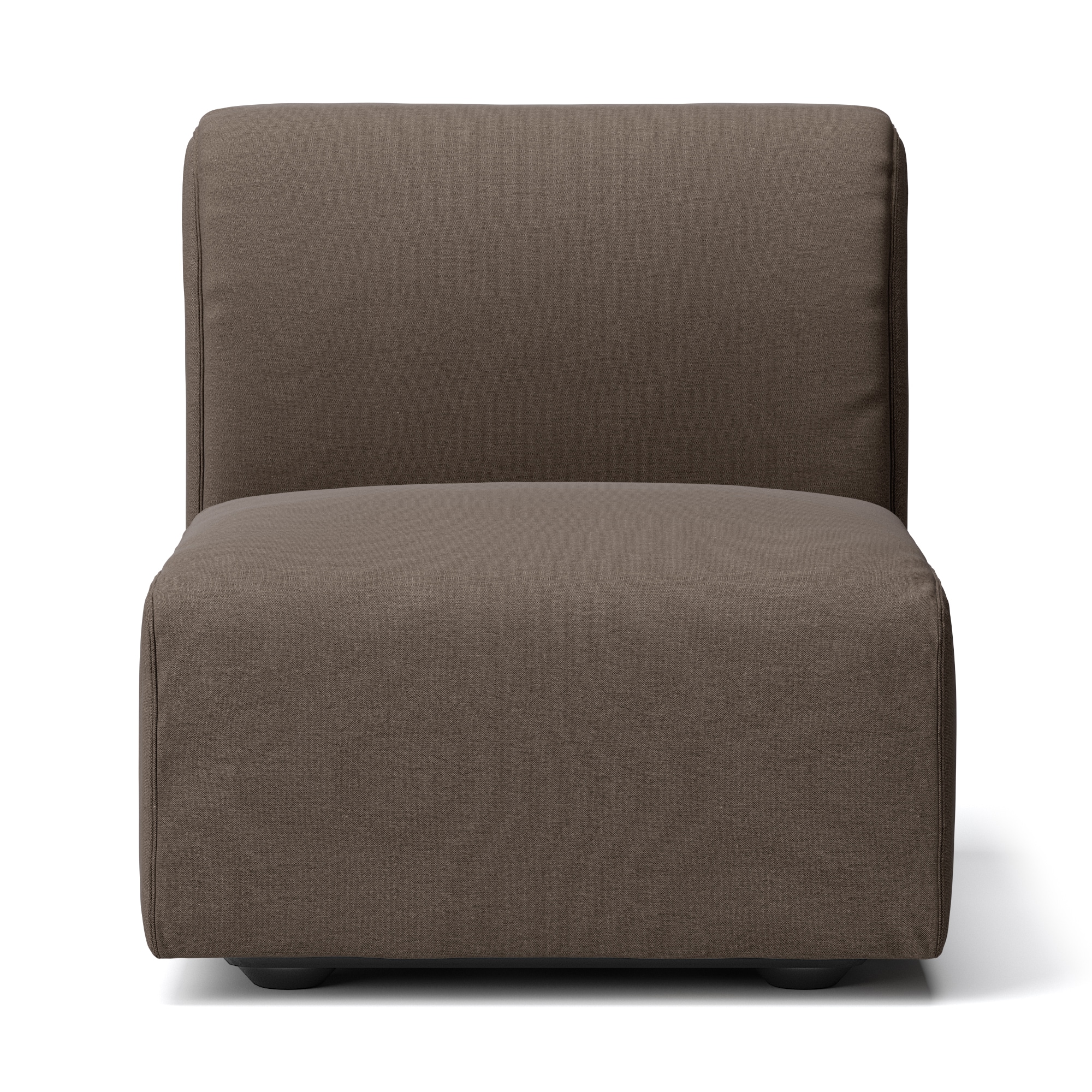 洗いざらしの綿帆布ユニットソファアームレス・小用カバー／ブラウン