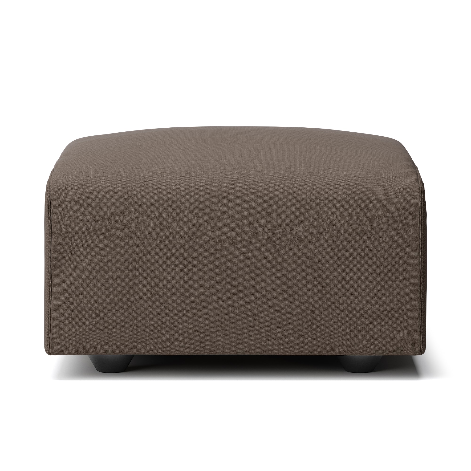 洗いざらしの綿帆布ユニットソファオットマン・小用カバー／ブラウン