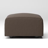 洗いざらしの綿帆布ユニットソファオットマン・小用カバー／ブラウン