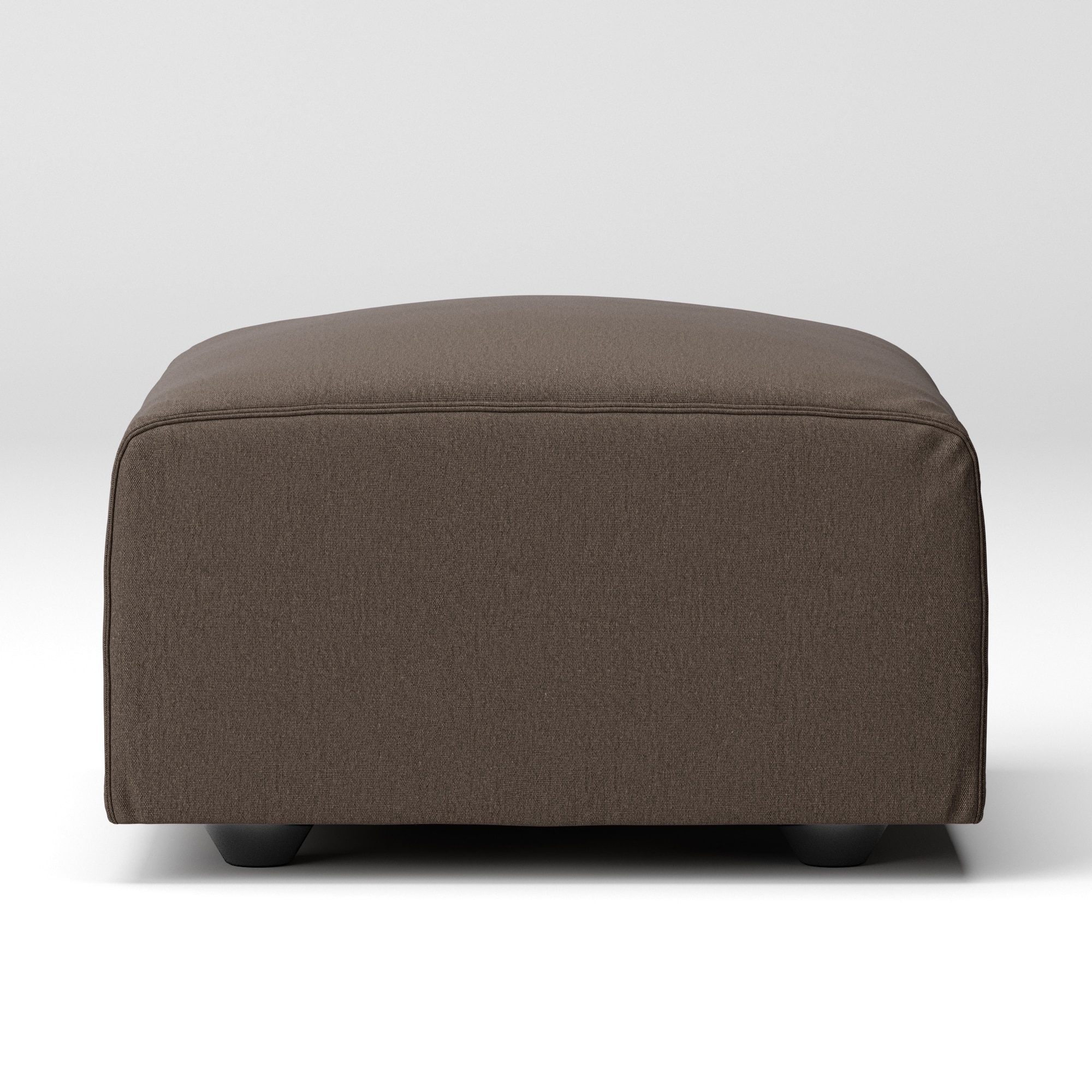 洗いざらしの綿帆布ユニットソファオットマン・小用カバー／ブラウン
