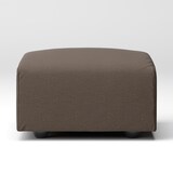 洗いざらしの綿帆布ユニットソファオットマン・小用カバー／ブラウン