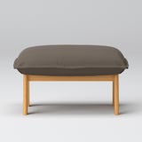 洗いざらしの綿帆布ハイバックリクライニングソファ・オットマン用カバー／ブラウン