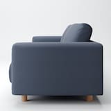 洗いざらしの綿帆布ソファ本体・３シーター・フェザーポケットコイル用カバーネイビー