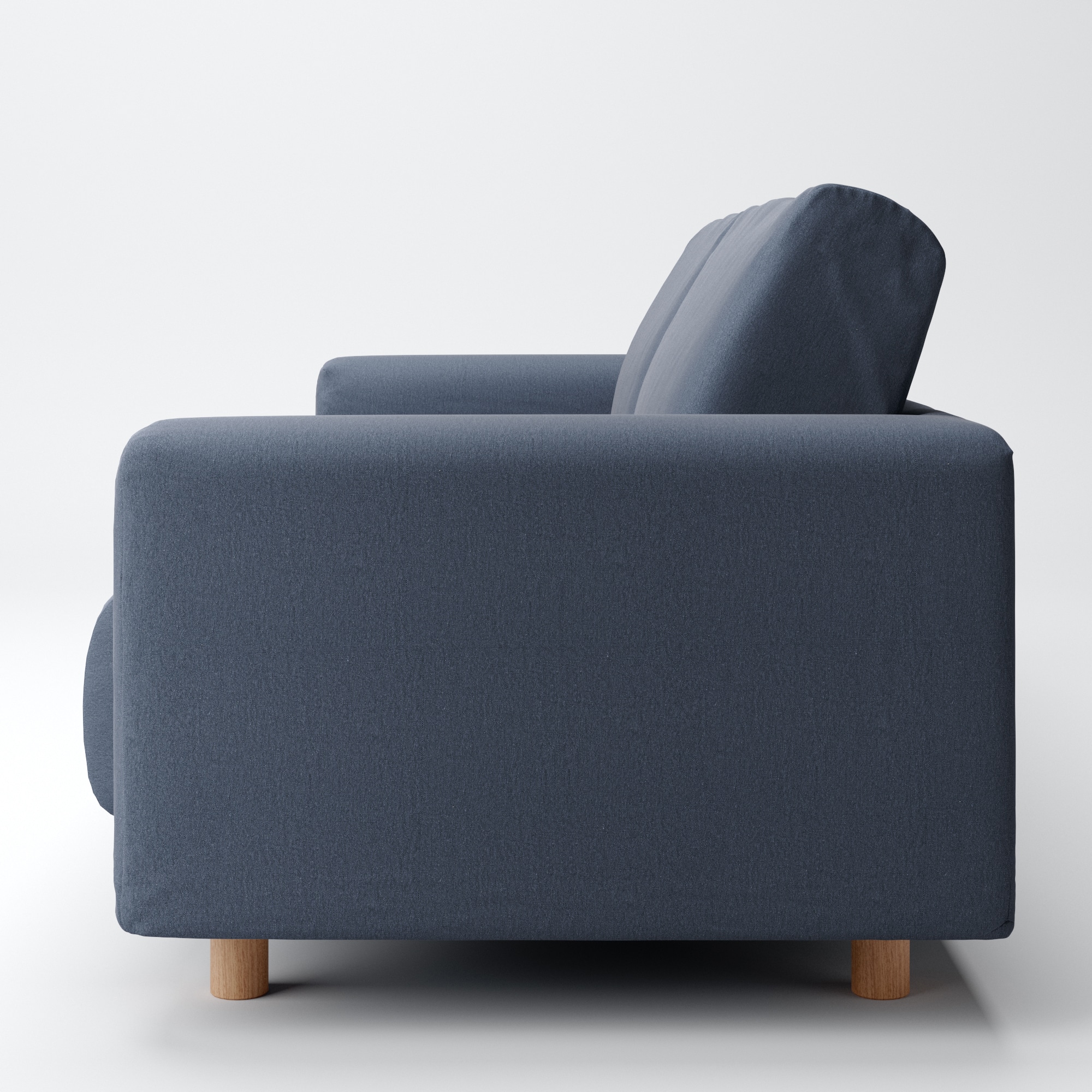 洗いざらしの綿帆布ソファ本体・３シーター・ウレタンポケットコイル用カバーネイビー