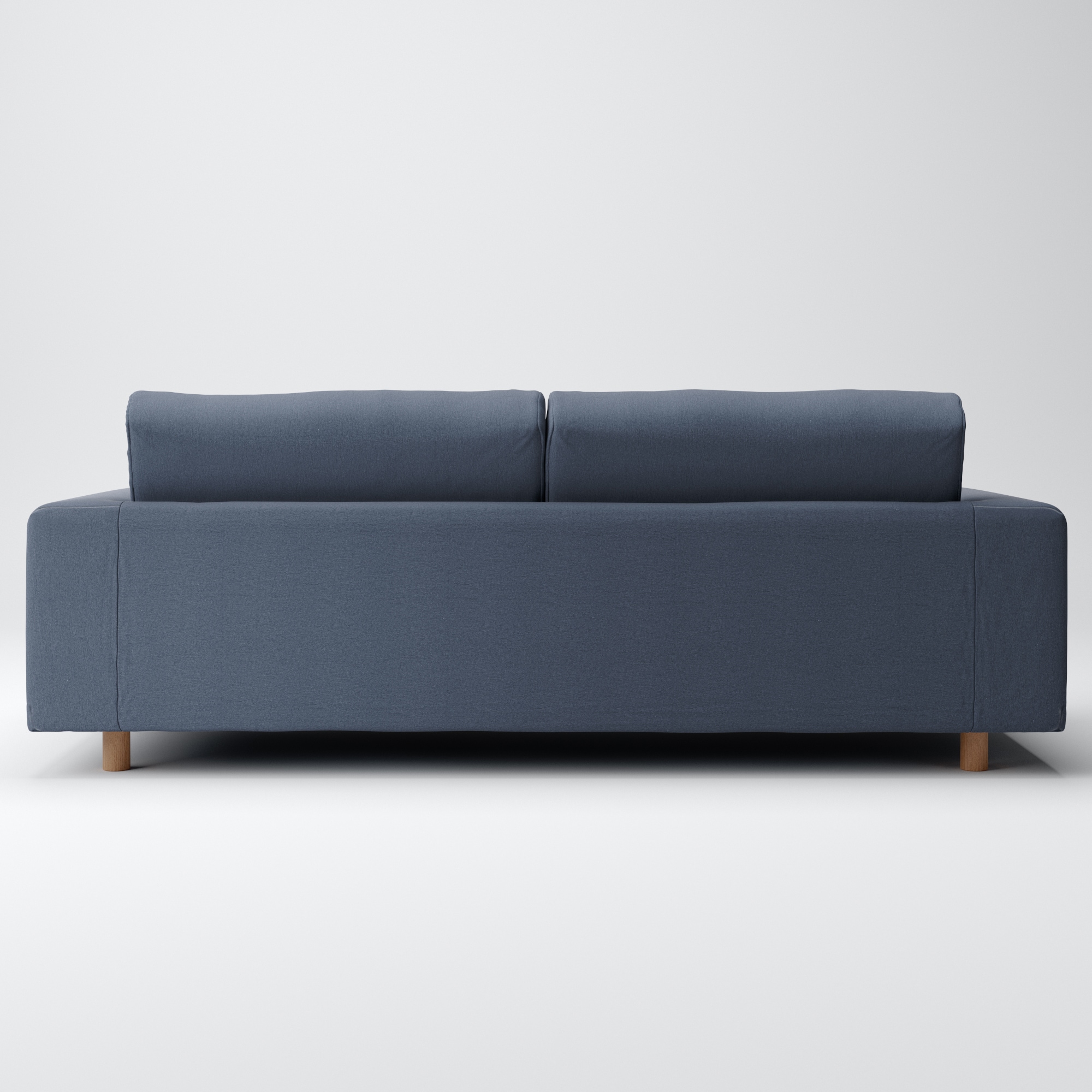 洗いざらしの綿帆布ソファ本体・３シーター・ウレタンポケットコイル用カバーネイビー