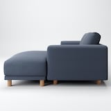 洗いざらしの綿帆布ソファ本体３Ｓフェザーポケットコイルカウチ左用カバー／ネイビー