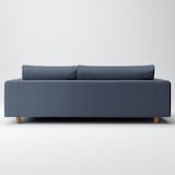 洗いざらしの綿帆布ソファ本体３Ｓフェザーポケットコイルカウチ左用カバー／ネイビー