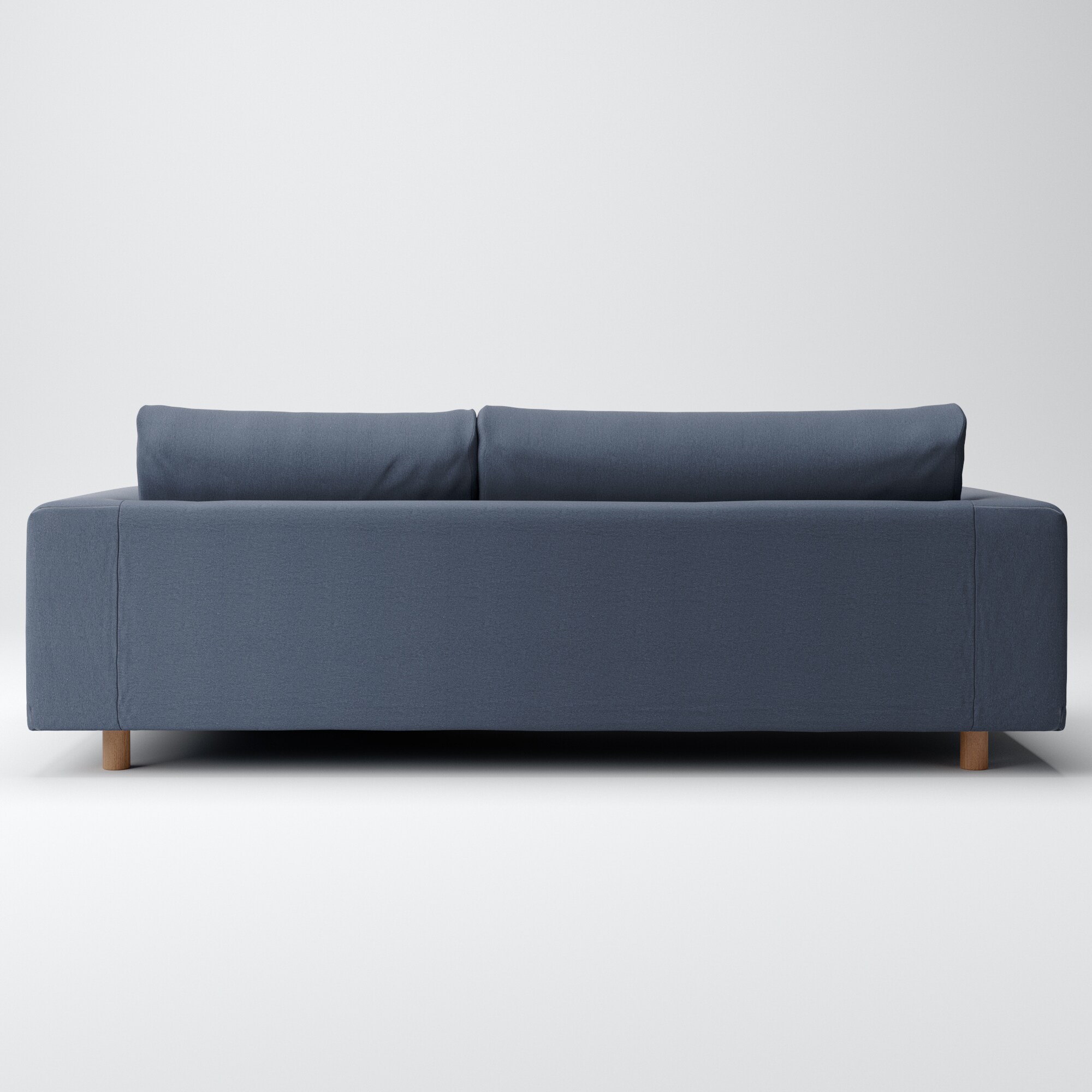 洗いざらしの綿帆布ソファ本体３Ｓフェザーポケットコイルカウチ左用カバー／ネイビー